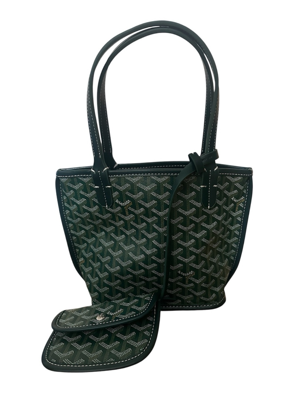 Mini Green Tote Bag & Matching Pouch